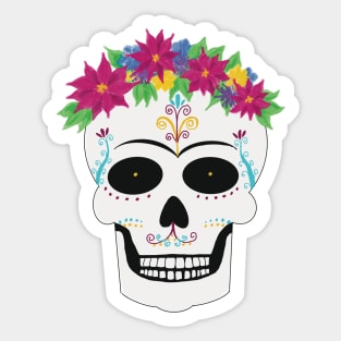 Frida Kahlo floral skull Sticker